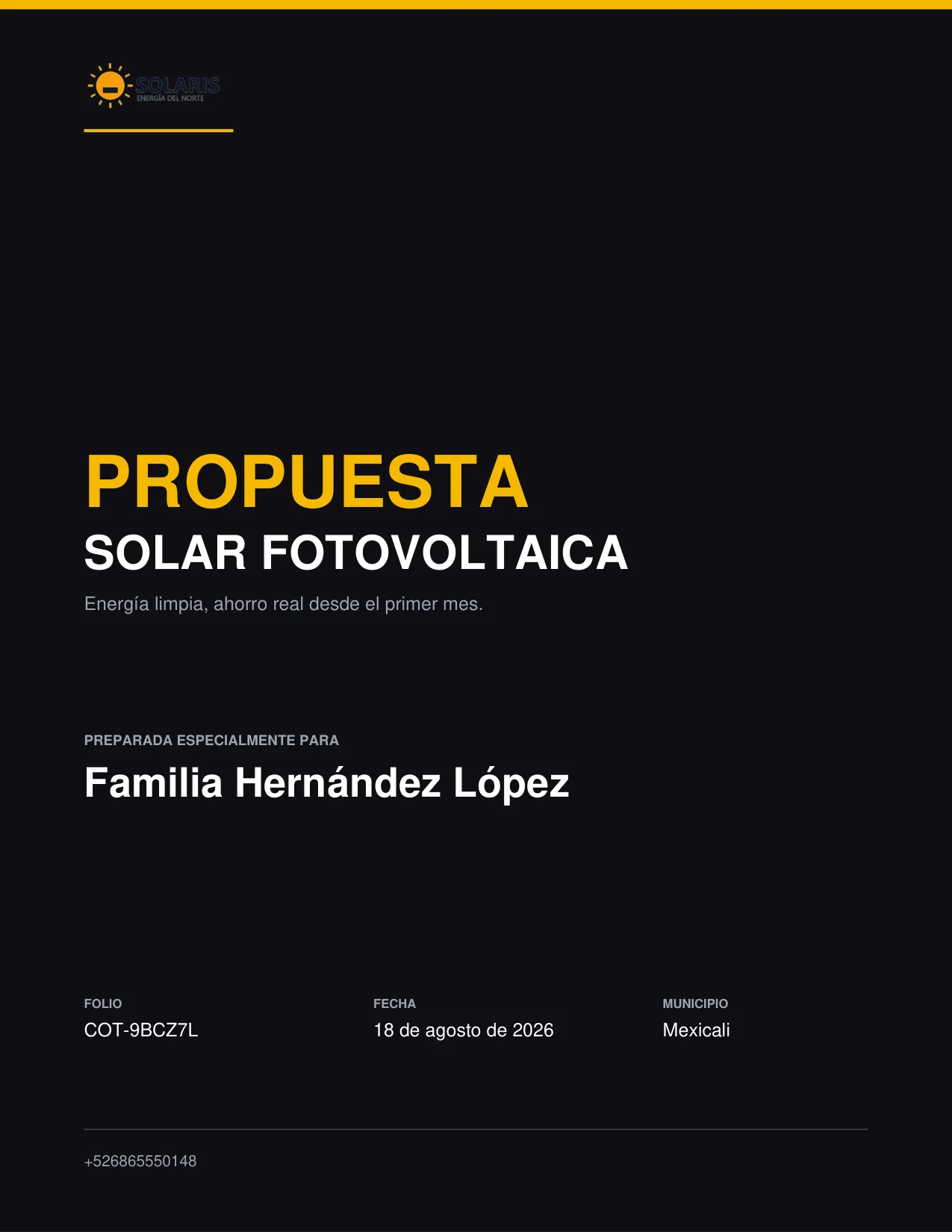 Propuesta con plantilla Impacto · página 1